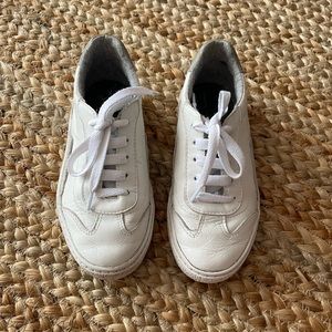 White leather sneakers